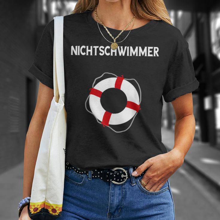 No Swimmer Lifebuoy Swimming Pool Swimming T-Shirt Geschenke für Sie