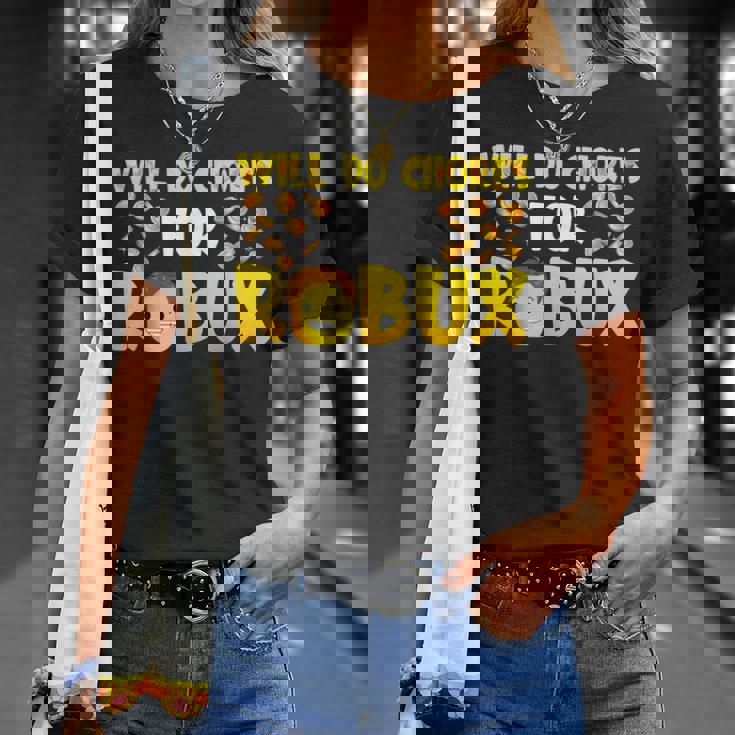 Noob And Professional Gamer Will Do Chores For Robux Boys T-Shirt Gifts for Her