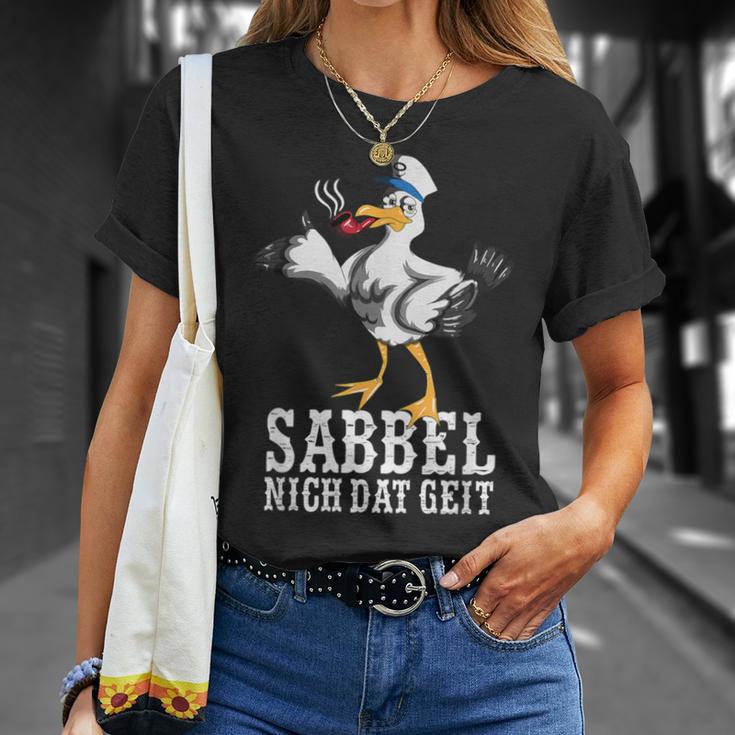 With North German Seagull Plattdeutsch Norden T-Shirt Geschenke für Sie