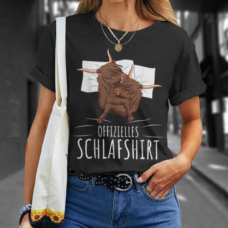 Official Scottish Highland Cow Sleep T-Shirt Geschenke für Sie