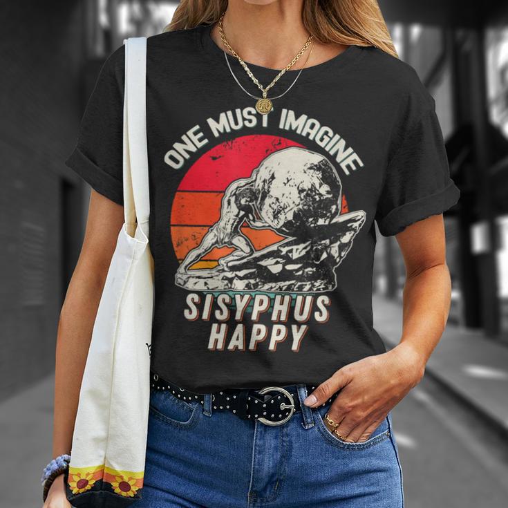 One Must Imagine Sisyphus Happy Cool Sisyphus Meme T-Shirt Geschenke für Sie