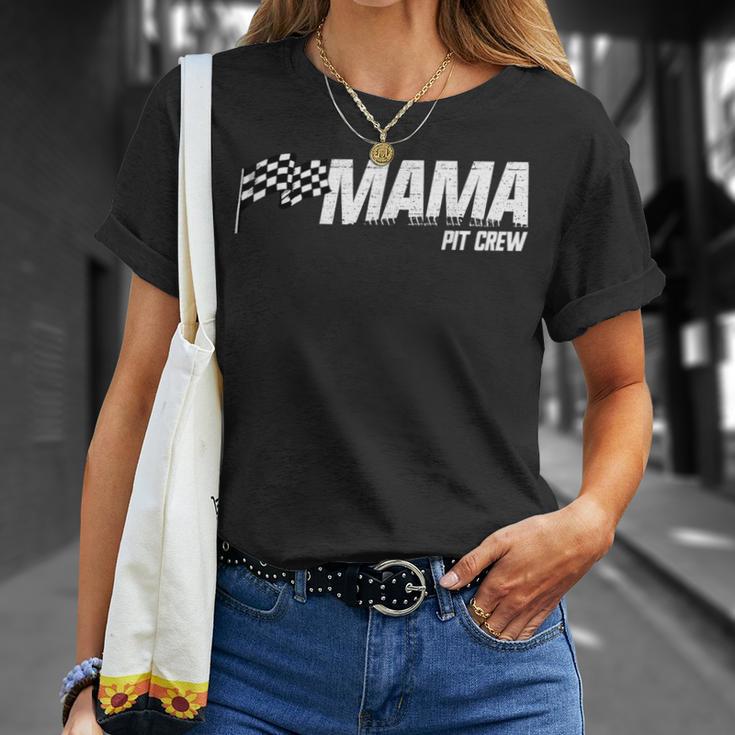 Pit Crew Mama Race Birthday Matching Family Racing Mama Camiseta unisex Regalos para ella