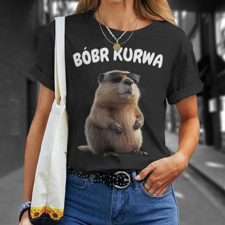 Polish Beaver Saying Bober Kurwa Yes Pierdole Bobr T-Shirt Geschenke für Sie