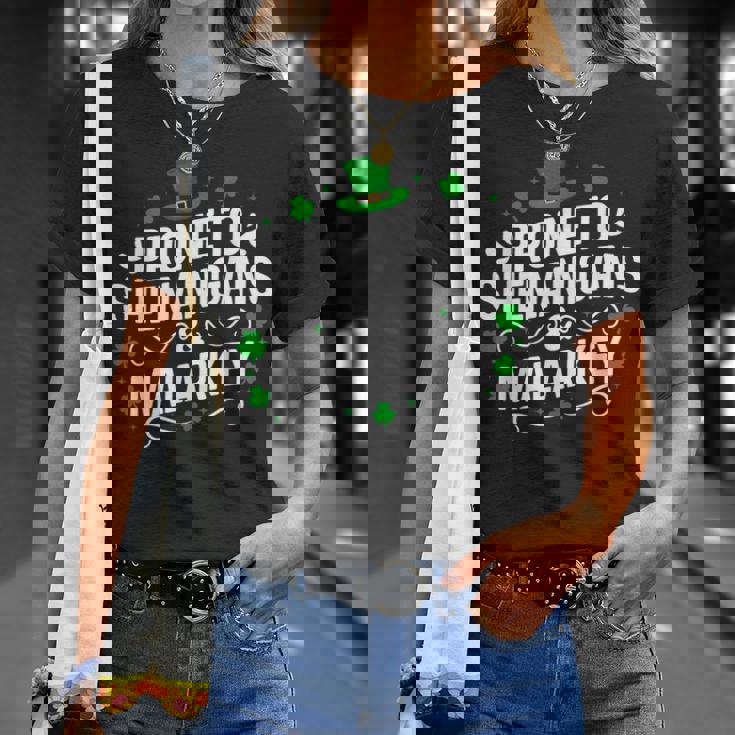 Prone To Shenanigans & Malarkey St Patrick's Day Proud Irish T-Shirt Gifts for Her