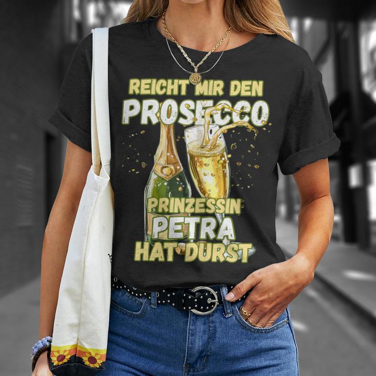 Prosecco Women's With Saying Jga First Name Petra T-Shirt Geschenke für Sie