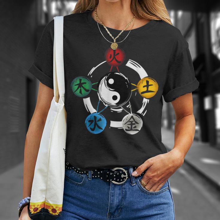 Qigong Five Elements Tai Chi Meditation Ying & Yang T-Shirt Geschenke für Sie