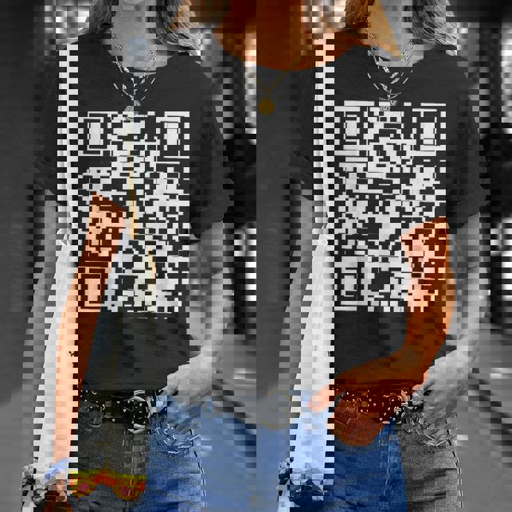 Qr Scan Code Adult Sarcasm Humor FCk You White T-Shirt Gifts for Her