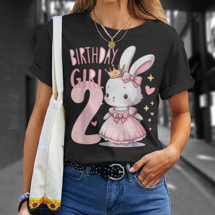 Rabbit Princess Children's Birthday 2 Years Girls Pink T-Shirt Geschenke für Sie