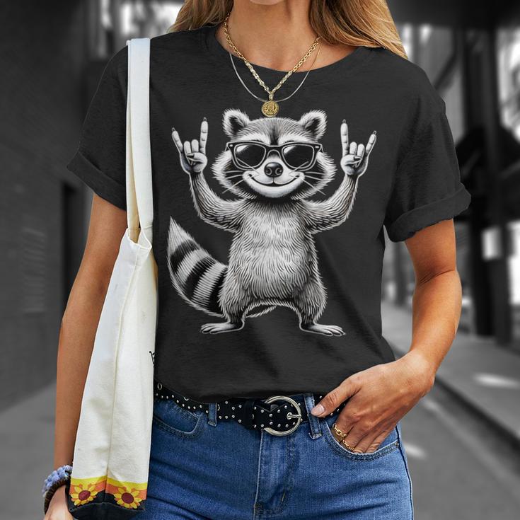 Retro Raccoon Rock Music Children Raccoon T-Shirt Geschenke für Sie