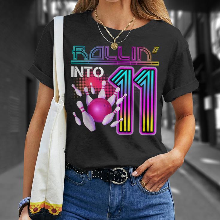 Rolling Into 11 Year Old Bowling Lover 11Th Birthday T-Shirt Geschenke für Sie