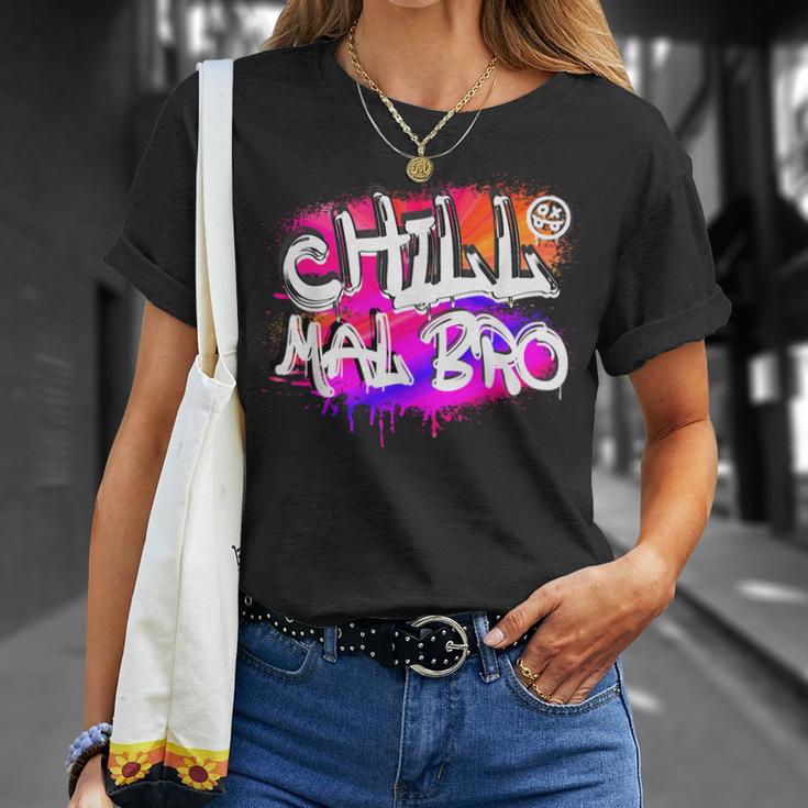 Saying Chill Mal Bro Graffiti S T-Shirt Geschenke für Sie