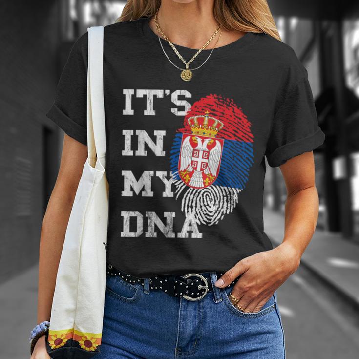 With Serbian Flag Es Ist In My Dna Serbe Genetic T-Shirt Geschenke für Sie