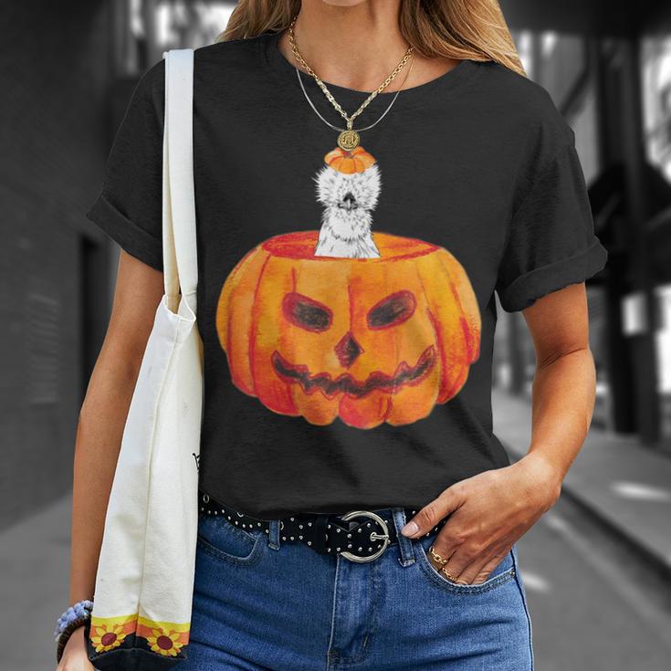 Silkie Chicken Happy Halloween Pumpkin Farm Animal Lover T-Shirt Gifts for Her
