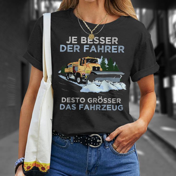 Snow Plough Saying Winter Service Snow Clearing Device Snow Plough T-Shirt Geschenke für Sie