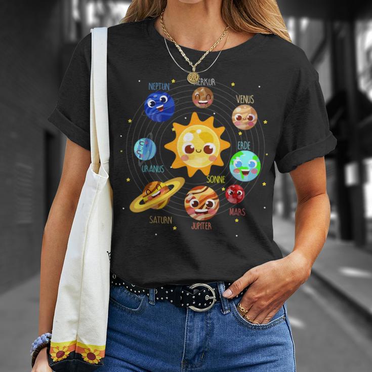 Sonnensystem Planet Weltraum Planeten Kinder Astronaut T-Shirt Geschenke für Sie