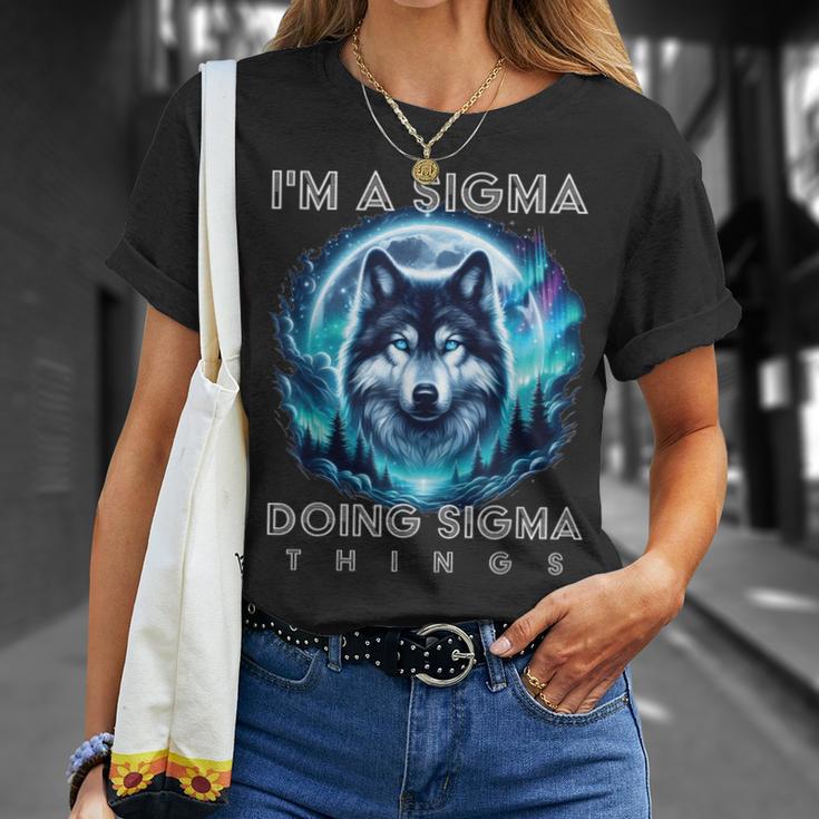 Soy Un Sigma Haciendo Sigma Cosas Alfa Lobo Hombre Hombres Camiseta unisex Regalos para ella
