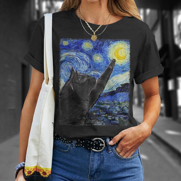 Starry Night Catan Gogh Cat T-Shirt Geschenke für Sie