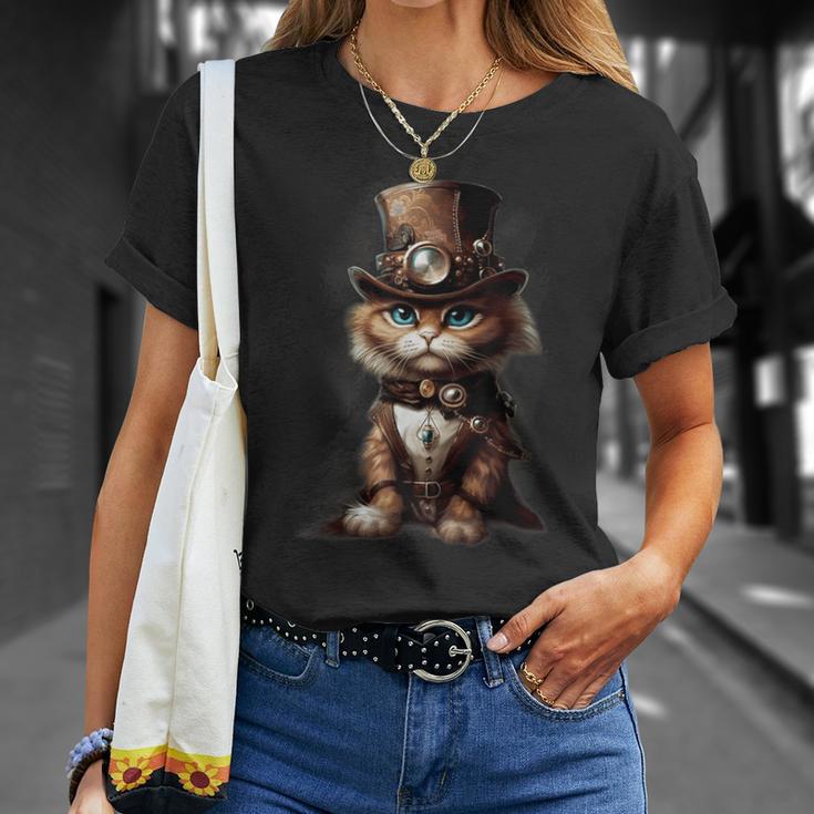 Steam Punk Portrait Cat Kitten Steampunk Sci-Fi Character T-Shirt Geschenke für Sie