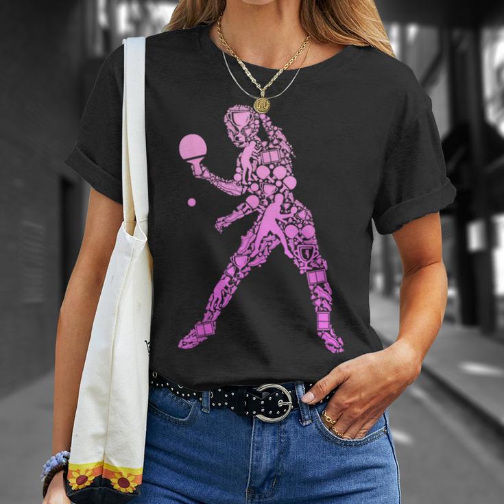 Table Tennis Table Tennis Player Ping Pong Children's Girls T-Shirt Geschenke für Sie