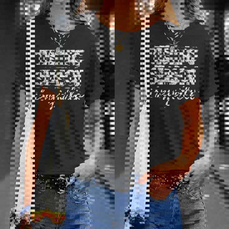 Testing Season Is My Cardio Teacher Principal Fitness T-Shirt Gifts for Her