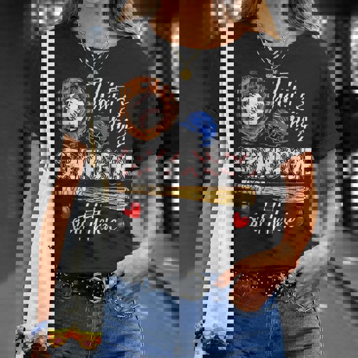 That's My Grandson Out There Baseball Grandma T-Shirt Gifts for Her