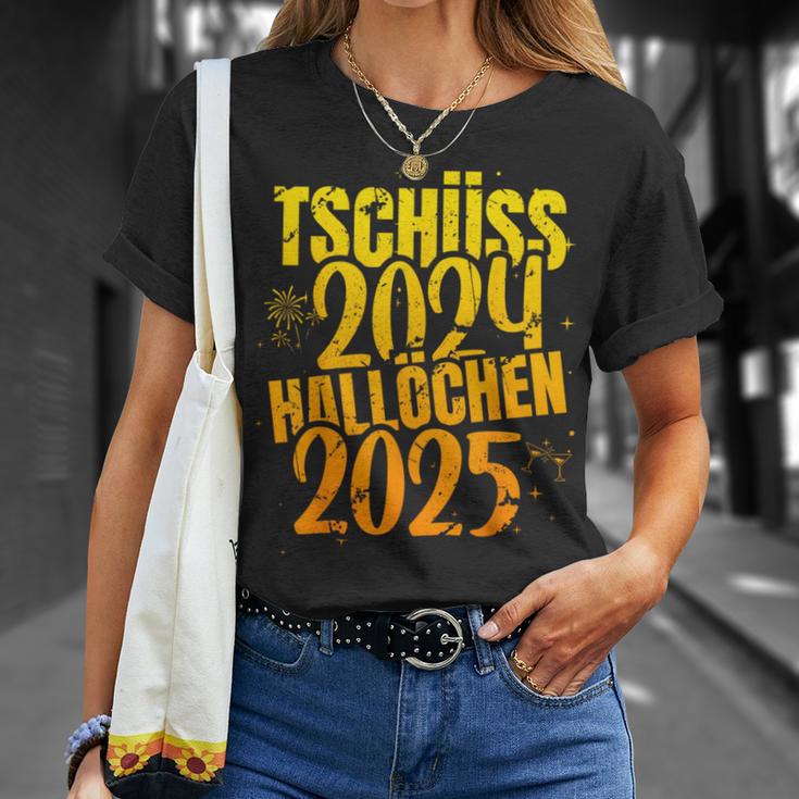 Tschüss 2024 Hallöchen 2025 New Year's Eve New Year Holidays T-Shirt Geschenke für Sie