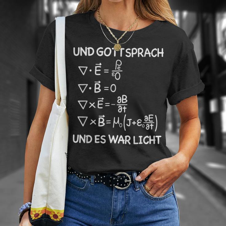 Und Gott Sprach Und Es War Licht Maxwell Equations Physics T-Shirt Geschenke für Sie