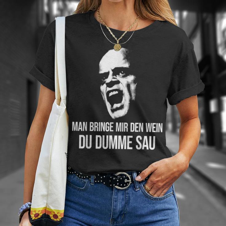 Vino Fun Man Bringe Mir Den Wein Du Dumme Sau X Choleriker T-Shirt Geschenke für Sie