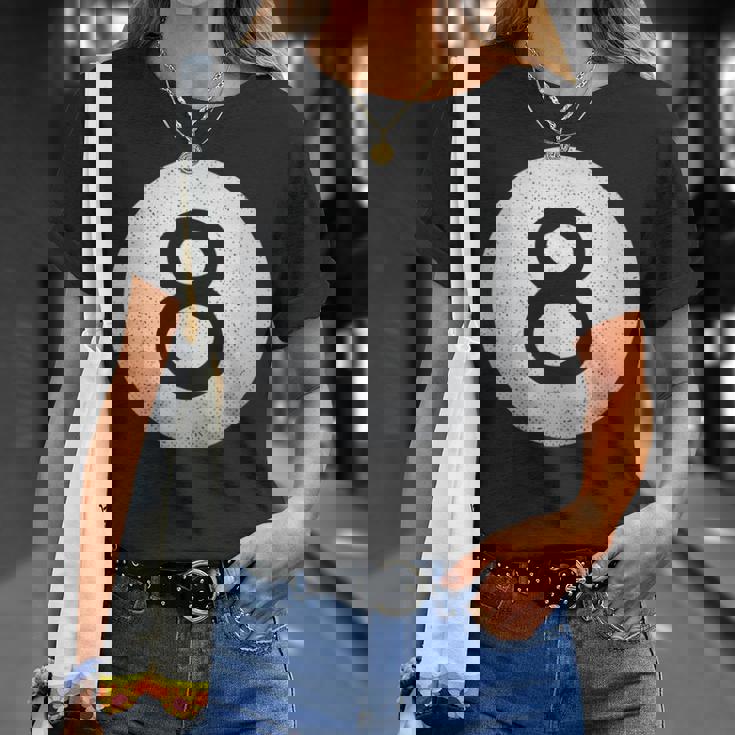 Vintage 8-Ball Gráfico De Billar Camiseta unisex Regalos para ella