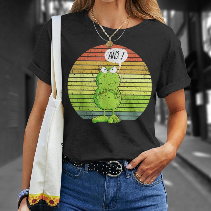 Vintage Statement Frog I Nö Fun I No Retro T-Shirt Geschenke für Sie