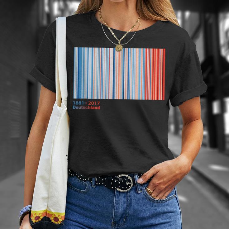 Warmth Stripes Germany Annual Temperatures T-Shirt Geschenke für Sie