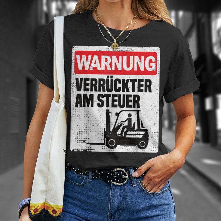 Warning Crazy Forklift S T-Shirt Geschenke für Sie