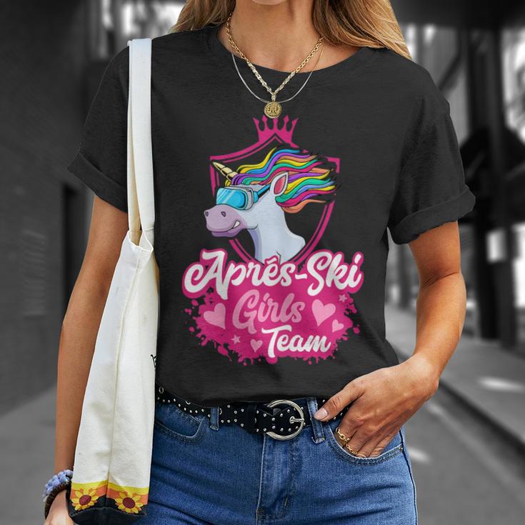 Women's Apres Ski Unicorn Girls Team Party Ski Goggles Girls Saying T-Shirt Geschenke für Sie