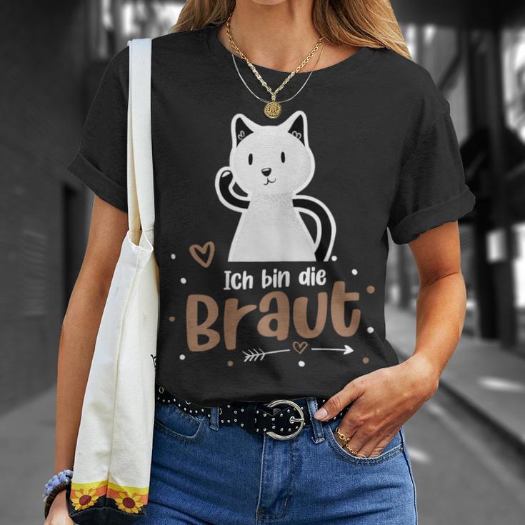 Women's Bridal Hen Night Cat Wedding T-Shirt Geschenke für Sie