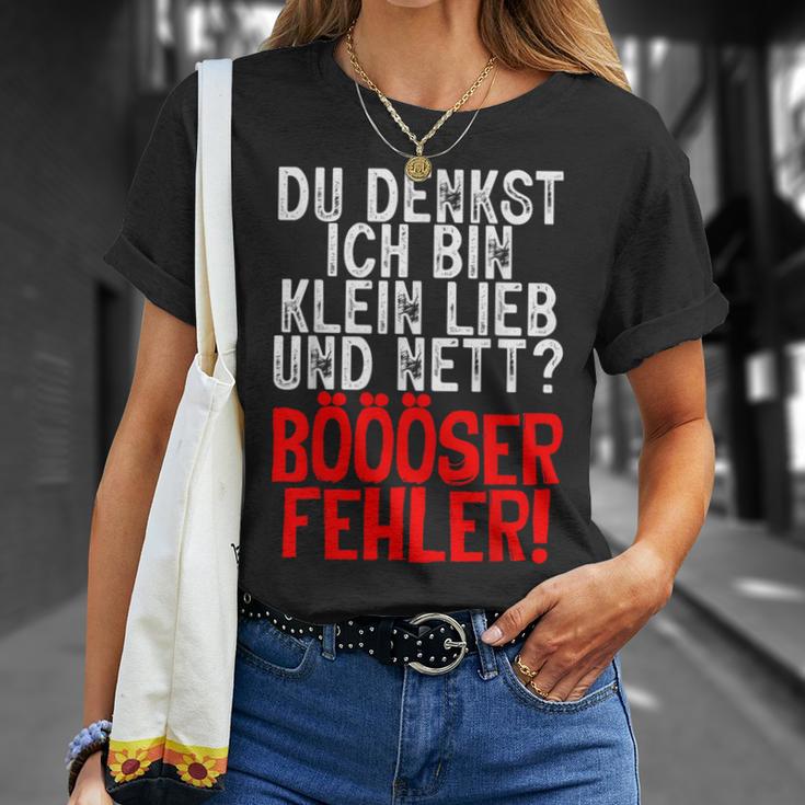 Women's Du Denkst Ich Bin Klein Lieb Nett Böser Fehl T-Shirt Geschenke für Sie