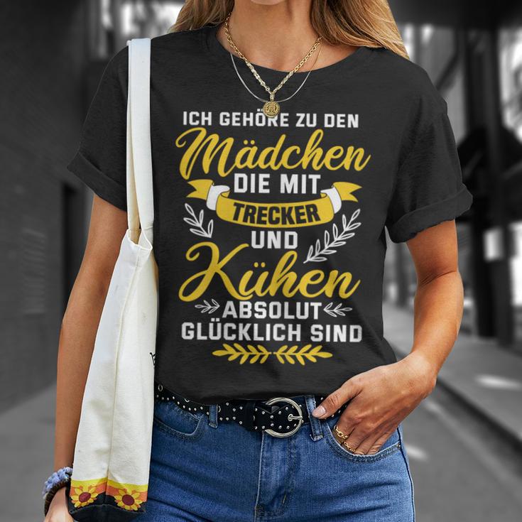 Women's Farmer Farmer Saying Tractor And Cows Girls T-Shirt Geschenke für Sie