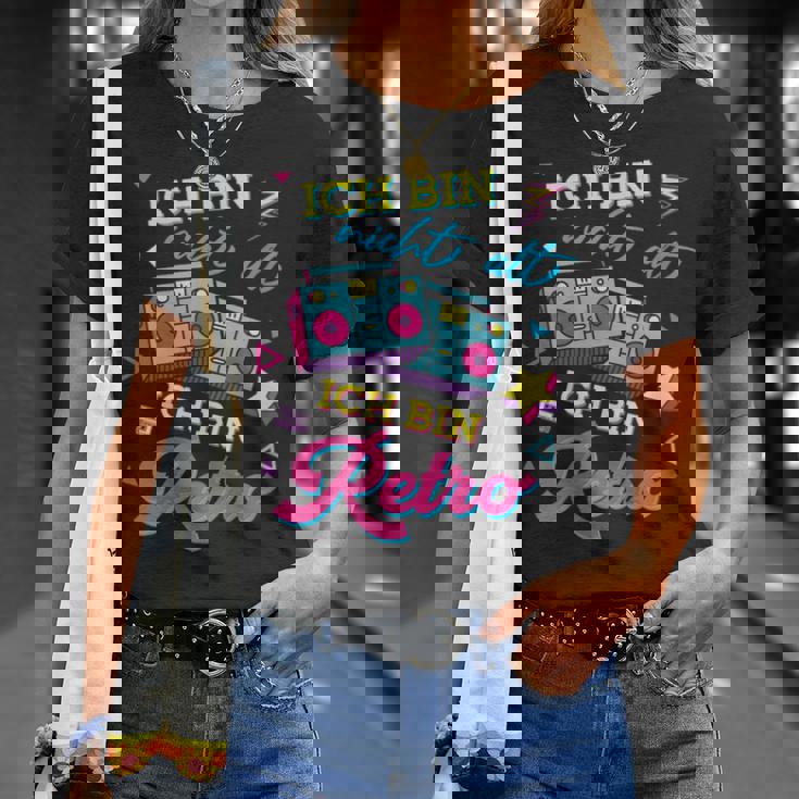 Women's With-Neck Ich Bin Nicht Alt Ich Bin Retro 70S 80S 90S T-Shirt Geschenke für Sie