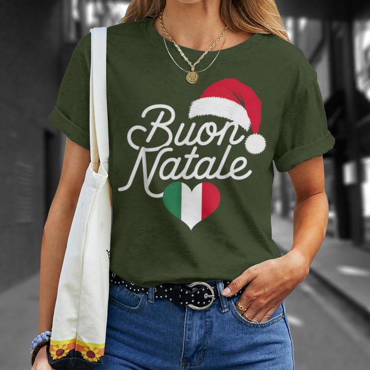 Buon Natale Italian Christmas Christmas Italy Flag Heart T-Shirt Geschenke für Sie