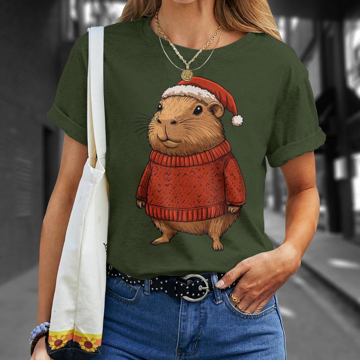 Capybara Ugly Sweater Santa Hat Christmas T-Shirt Geschenke für Sie