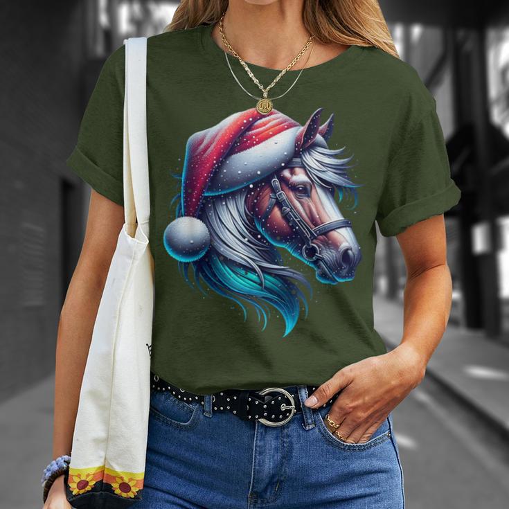 Christmas Horse Family Cute Children's Santa Claus T-Shirt Geschenke für Sie