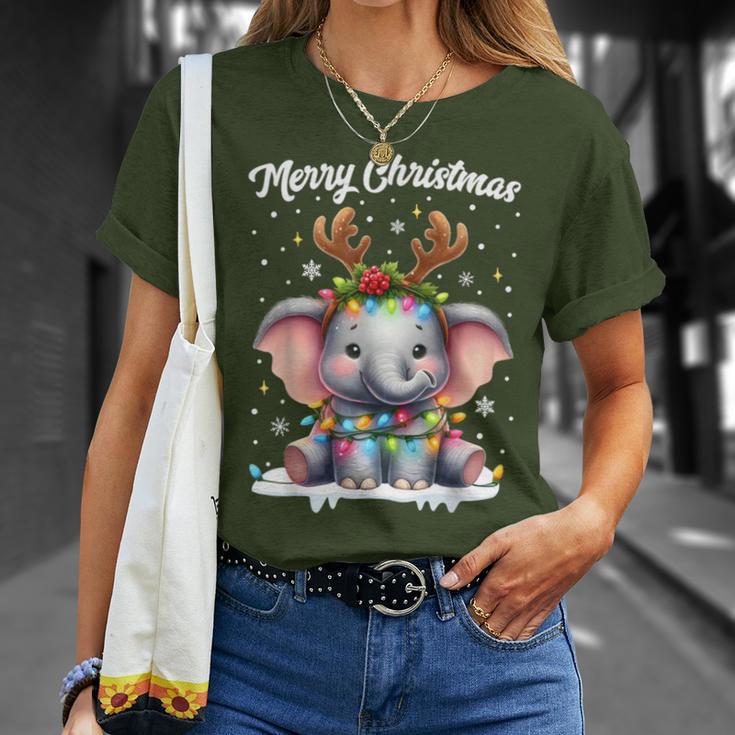 Christmas Outfit Christmas Jumper Elephant Christmas T-Shirt Geschenke für Sie