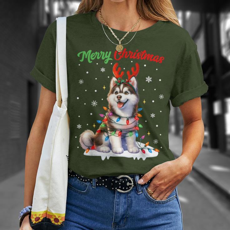 Christmas Outfit Christmas Jumper Husky Dog Christmas T-Shirt Geschenke für Sie