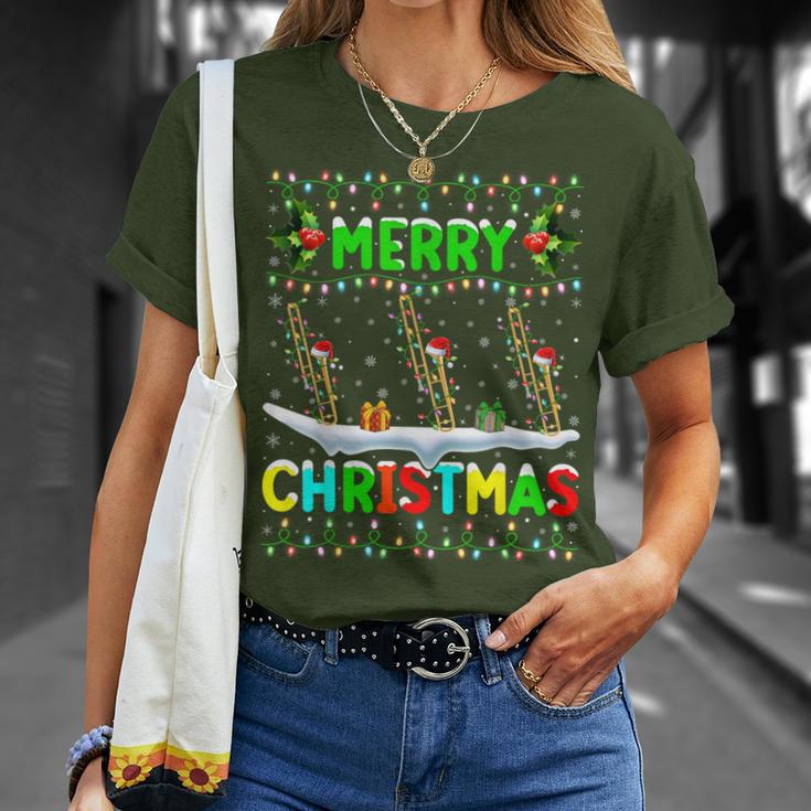 Christmas Trombone Lighting Santa Hat Merry Christmas Trombone T-Shirt Geschenke für Sie