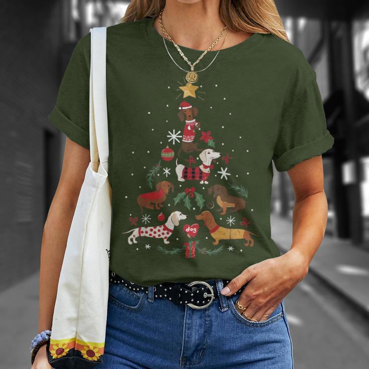 Dachshund Through The Snow Dog Christmas Tree T-Shirt Geschenke für Sie