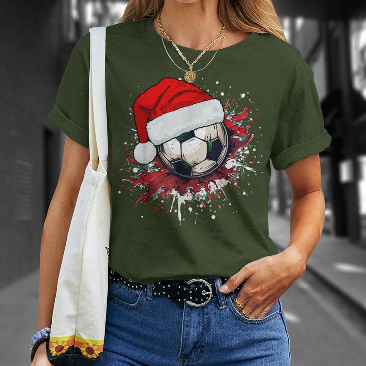 Football Santa Claus Christmas Xmas T-Shirt Geschenke für Sie