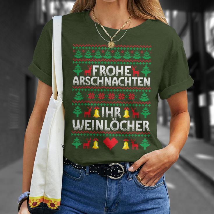 Frohe Arschnachten Ihr Weinlöcher Costume Christmas T-Shirt Geschenke für Sie