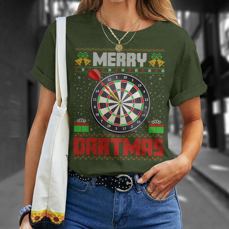 Dart Game Merry Dartmas Xmas Santa Ugly Dart's Christmas T-Shirt Geschenke für Sie