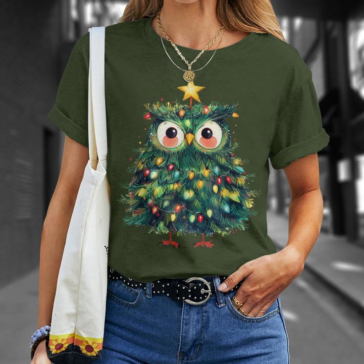 Girls Boys Owl Pyjamas Christmas Lights T-Shirt Geschenke für Sie