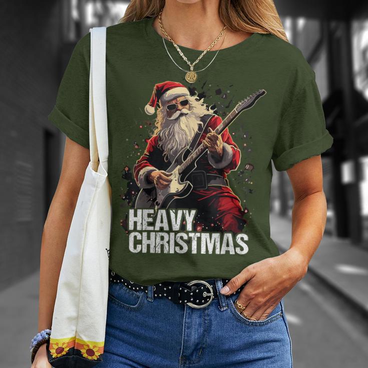 Heavy Christmas Santa Claus Guitar T-Shirt Geschenke für Sie