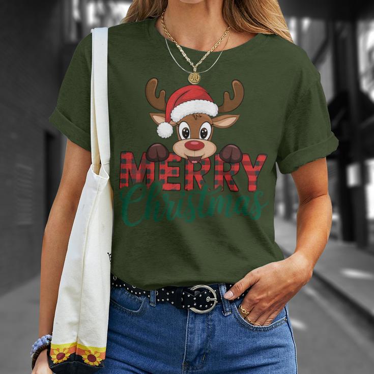 Merry Christmas Reindeer Christmas Family Women T-Shirt Geschenke für Sie